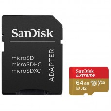 Tarjeta de Memoria SanDisk Extreme 64GB microSD XC UHS-I con Adaptador- Clase 10- 160MBs