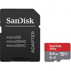 Micro SD SanDisk Ultra 64GB microSD XC UHS-I con Adaptador- Clase 10- 160MBs