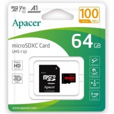 Micro SD APACER 64GB XC UHS Clase 10-100MBs