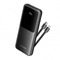 Powerbank 10000mAh Vention FHOB0- 22.5W- Negra- USB Tipo-C y Lightning