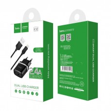 CARGADOR MOVIL 2.4A + CABLE  IPHONE NEGRO