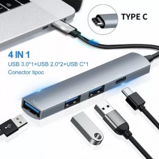 HUB USB TIPO C A USB 3.0 + 2 USB 2.0 + C