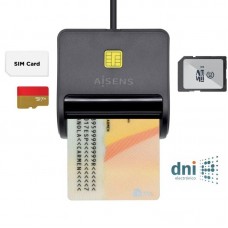 Lector de DNI y Tarjetas Aisens USB 2.0- Negro