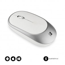 Ratón Bluetooth Subblim Smart- Hasta 1600 DPI- Blanco y Plata