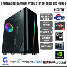 ORDENADOR GAMING RYZEN 3 3100 16GB SSD 480GB GTX1660