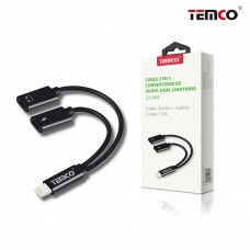 Cable convertidor audio dual lightning negro