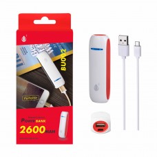 POWER BANK BU002 2600mAh ROJO