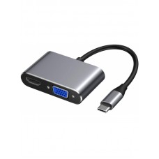 ADAPTADOR USB TIPO C A HDMI + VGA